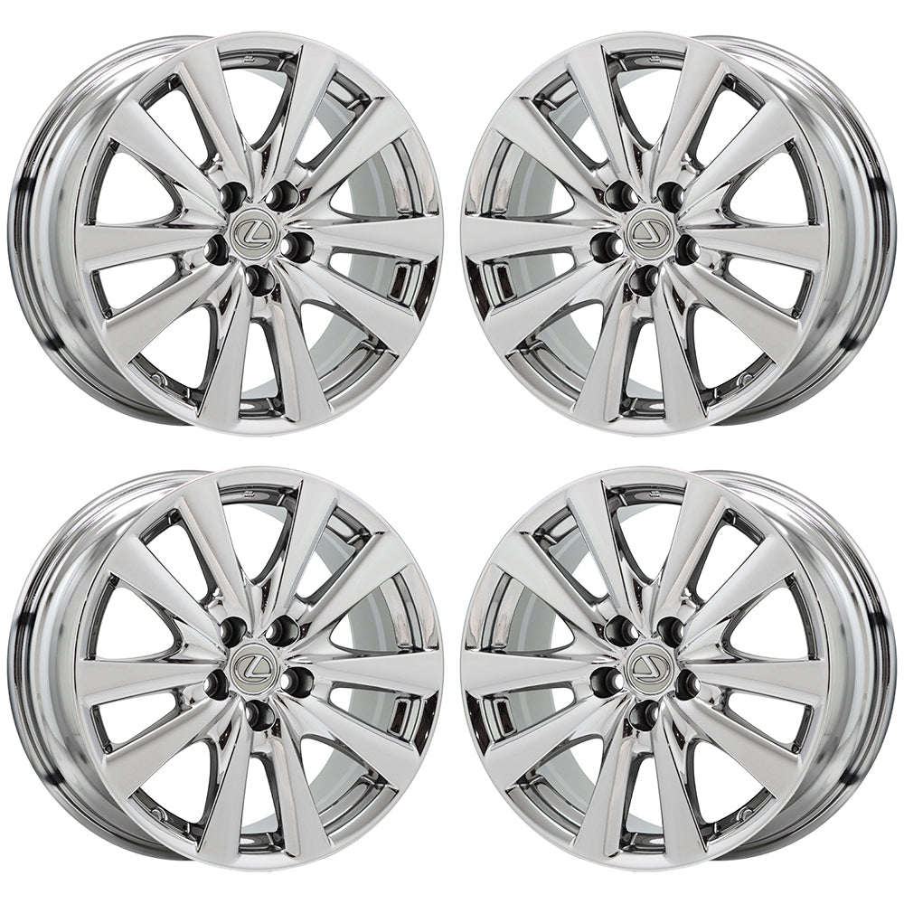 18" Lexus GS350 GS450 Bright Chrome wheels rims Factory OEM set 4 74269 EXCHANGE